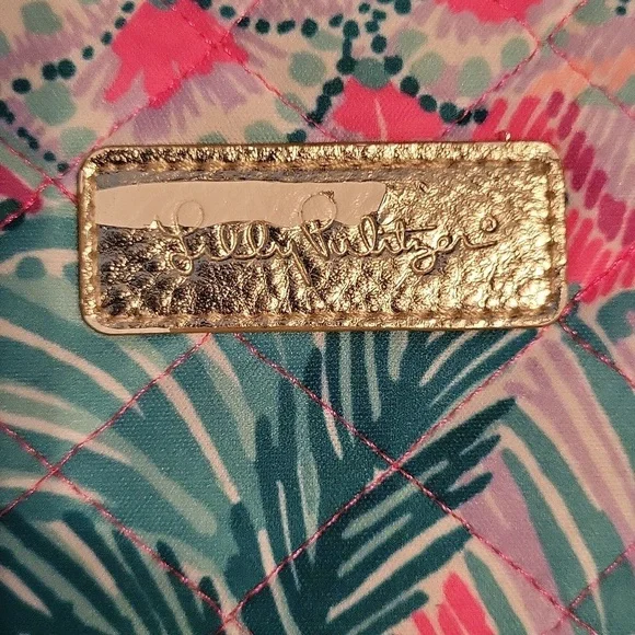 Lilly Pulitzer Colorful Zip Top Bag With Velcro Pocket - Picture 2 of 6